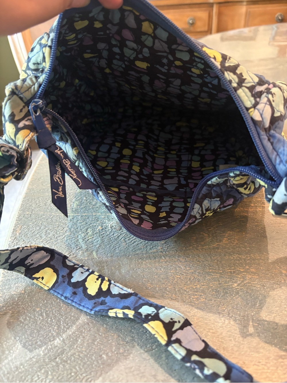 Vera Bradley Blue Floral Quilted Crossbody